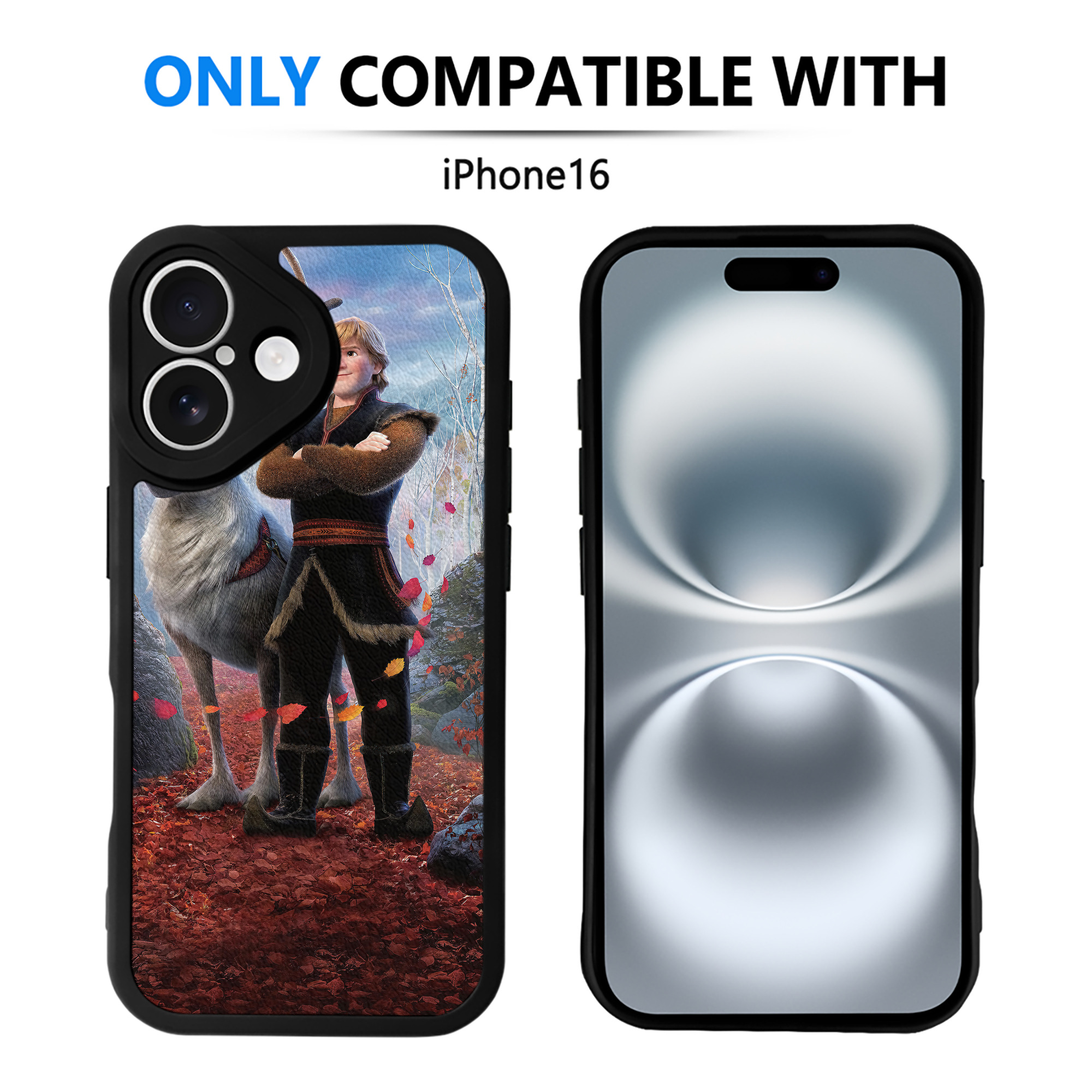 （画像用） アナと雪の女王 アンナ エルサ Frozen Anna Elsa 【iPhone 16シリーズ対応】シリコンスマホケース（レザー調） 材質：シリコン